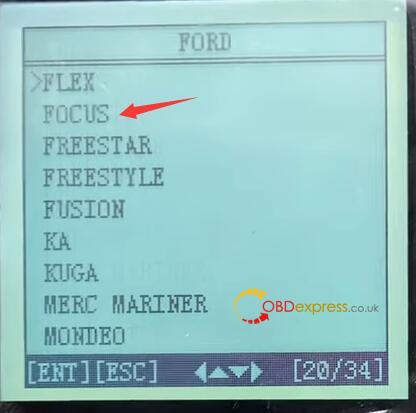 Ford Focus Mileage Correction Obdstar X100 Pro 6