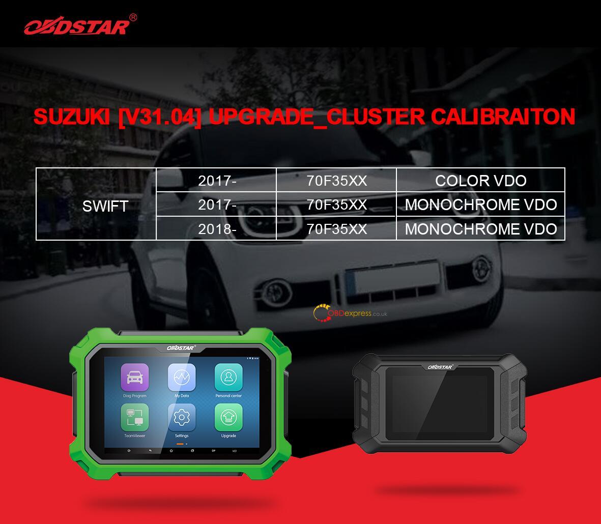 OBDSTAR supports Suzuki Swift mileage programming
