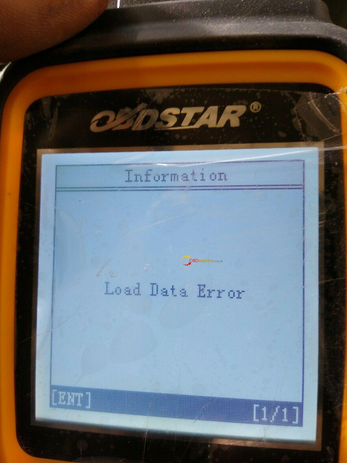 obdstar X300M Load Data Error Solution