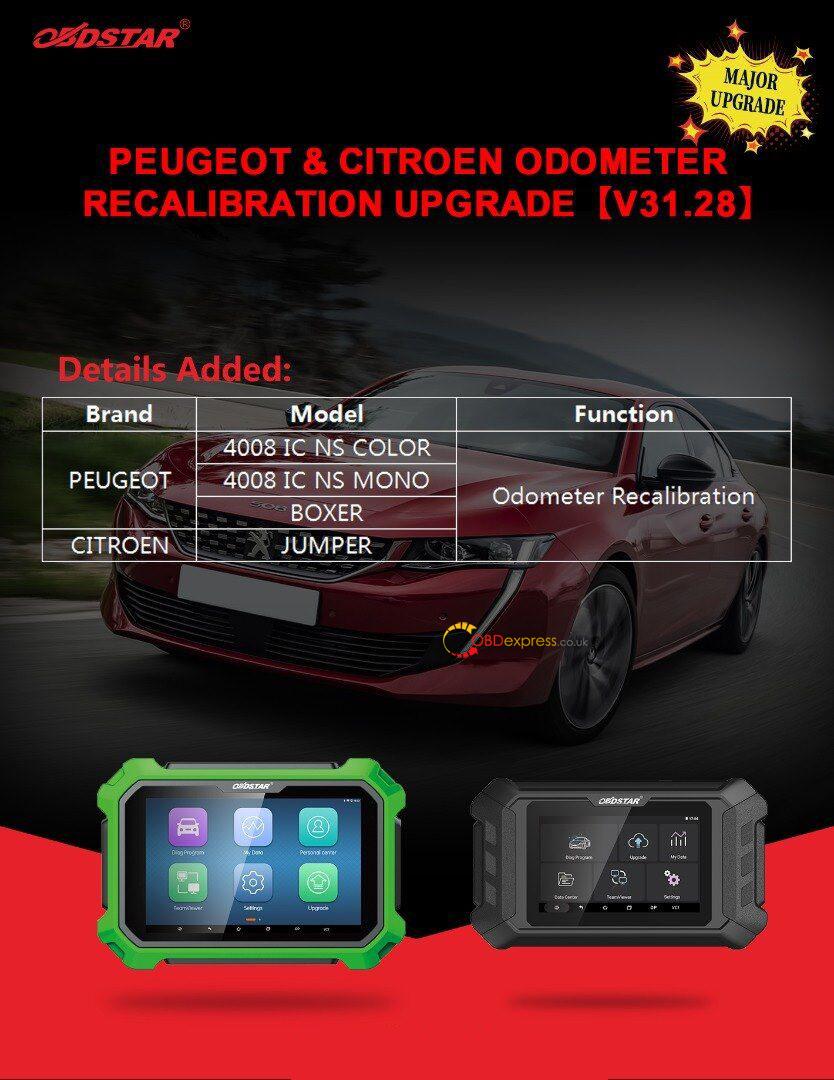 PEUGEOT, CIROEN odometer adjustment function upgrade: support more models