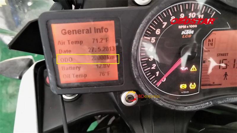 OBDSTAR MS80 Odometer Recalibration for 2014 KTM 1190 Motorcycle