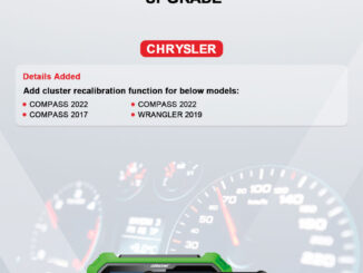 OBDSTAR Chrysler cluster recalibration upgrade