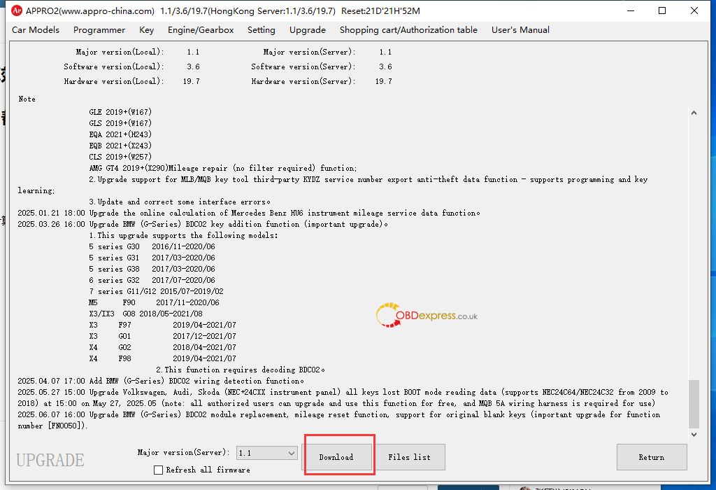 APPRO2 Reset BMW Mileage_How to Get Check Code