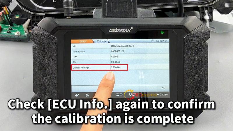 OBDSTAR ODO Master_Geely R7F701412 Dashboard Mileage Calibration