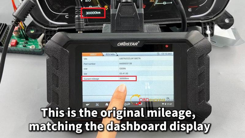 OBDSTAR ODO Master_Geely R7F701412 Dashboard Mileage Calibration