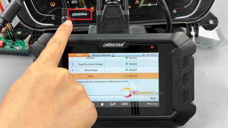 OBDSTAR ODO Master_Geely R7F701412 Dashboard Mileage Calibration