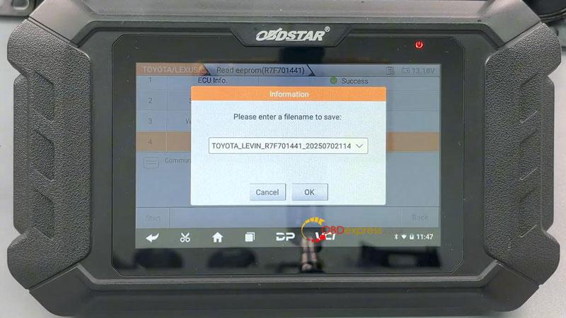 How to Calibrate Mileage TOYOTA R7F701441 Dash with OBDSTAR ODO Master