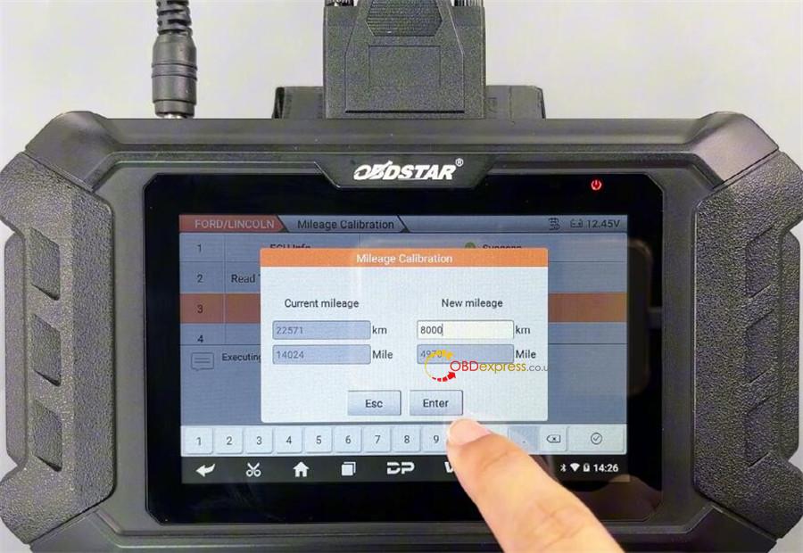 OBDSTAR ODOMaster Calibrate Mileage on Ford R7F701408 Dashboard