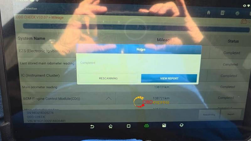 LAUNCH X431 PAD7 Query Actual Mileage of Mercedes-Benz W213