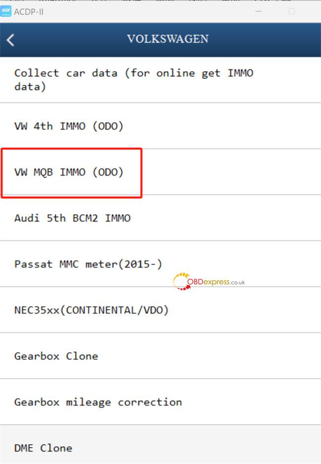 Yanhua ACDP Module 34 Mileage calibration for VW MK8 Golf 5D
