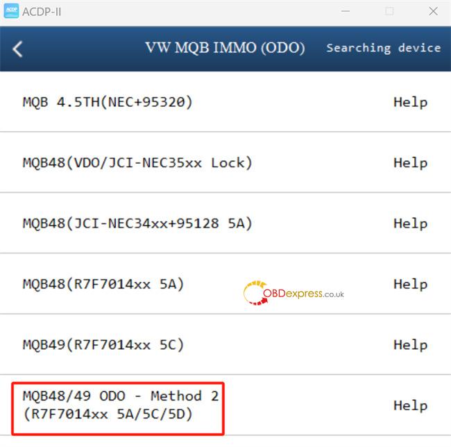 Yanhua ACDP Module 34 Mileage calibration for VW MK8 Golf 5D