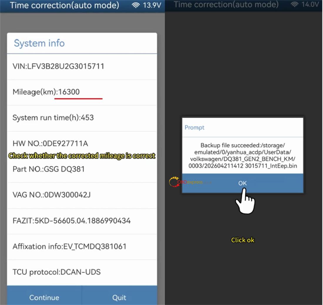 How to Correct VW DQ38x Mileage Using Yanhua Module 45